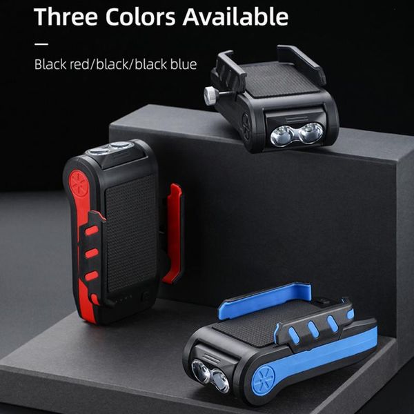 

horn bicycle waterproof headlight mtb bike front lamp bicycle light accessories 2x t6 led 550lm phone rack