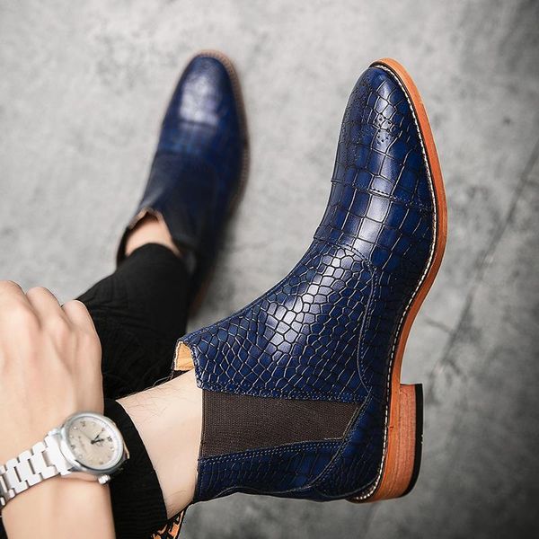 

dress shoes fashion men ankle boots formal leather western cowboy lace up casual brown black