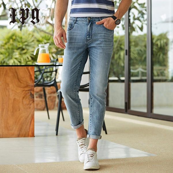 

men's jeans ipg 2021 fashion aurumn mens stretch casual brand men slim pants denim pant thin trousers for 805111, Blue