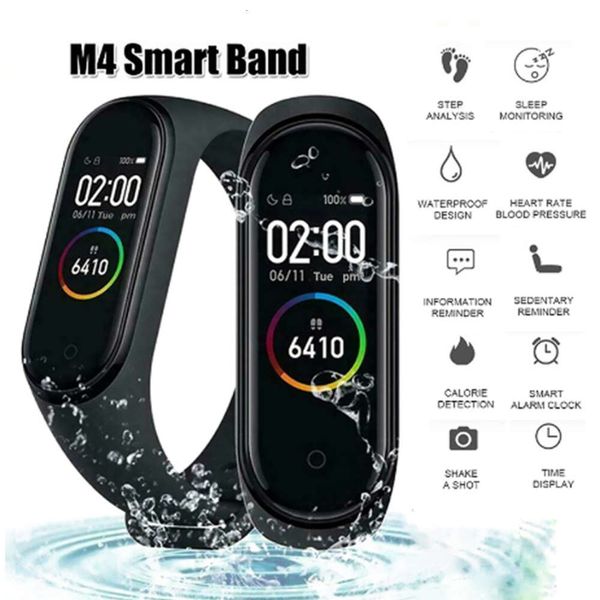 

wristband m4 smart watch waterproof blood prsure heart rate monitor tracker fitns pedometer bluetooth