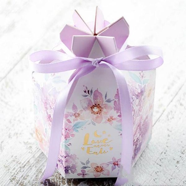 

gift wrap 50pcs diy european wedding candy box watercolor small fresh purple bag packaging paper1