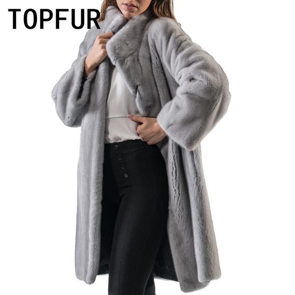 

ur import natural coat woman plus size female luxurious real fur coat lapel collar loose winter customized, Black