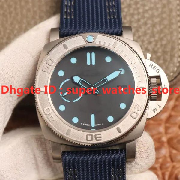 

vs pam985 47mm montre de luxe automatic watch mens watches p.9010 automatic mechanical movement titanium case pet resin fiber tape, Slivery;brown