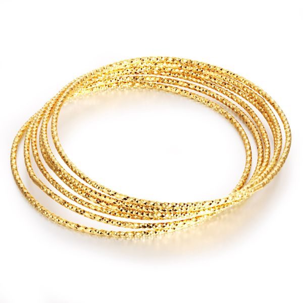 

3pcs wholesale thin bangle 18k yellow gold womens bracelet trendy accessories, Black