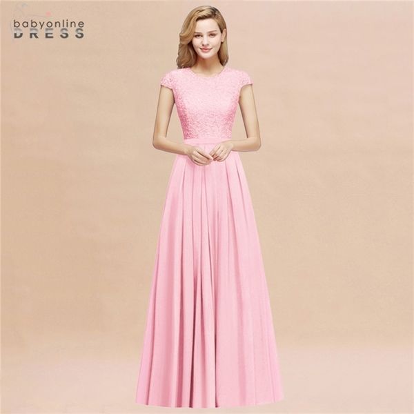 

elegant lace chiffon long bridesmaid dresses charming short sleeve wedding guest dresses burgundy robe demoiselle d'honneur 201113, White;black