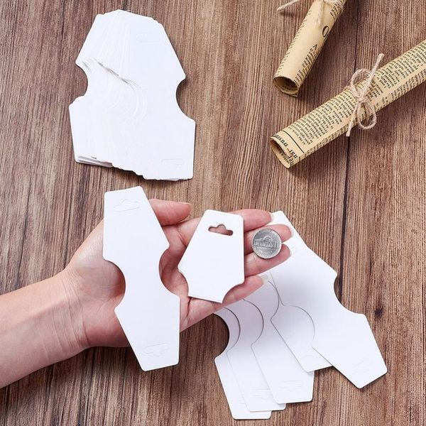 

50pcs white necklace jewellery displays cards cardboard tags, 124x51mm 50p qylhgv