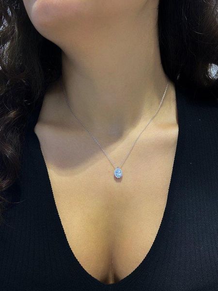 

oval cubic zirconia certified 925 sterling silver necklace