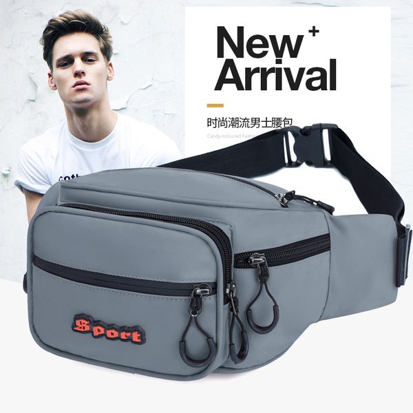 

Factory direct fashion trend pocket sports waterproof crossbody bag outdoor men's chest bag multi-function mobile phone bag, 22/16/8cm