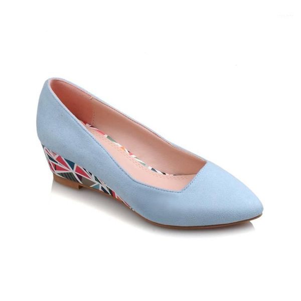 

2020 pinted toe shallow mixed-colors high heels wedges girls ladies pumps females shoes1, Black