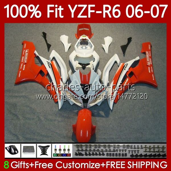 100 % passende OEM-Karosserie für Yamaha Moto YZF-R6 YZF600 YZF R 6 600 CC 2006–2007. Karosserie 98Nr