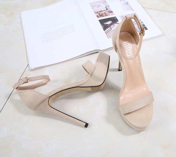 

wholesale women sandals high heels 12.5cm party wedding black nude outdoor shoes size 35-41 ing