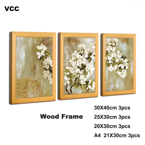 

frames 3pcs/set nature wood frame pictures classic a4 20x30 30x40cm plexiglass include poster po for wall hanging1