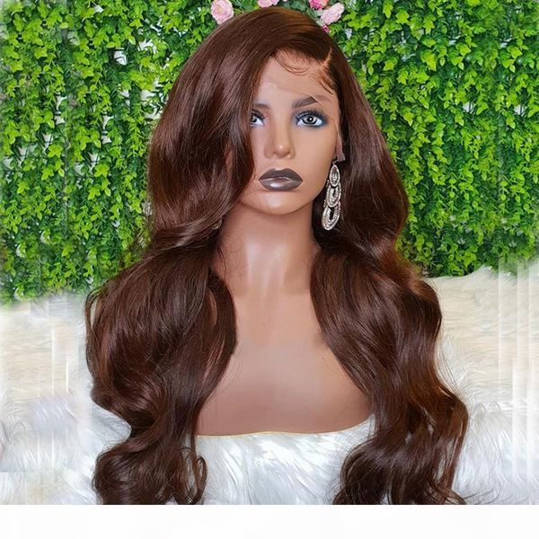 

brazilian 360 frontal human hair 13x6 lace front wigs chestnut brown hair body wave remy hair lace front wigs for women 150density wigs, Black