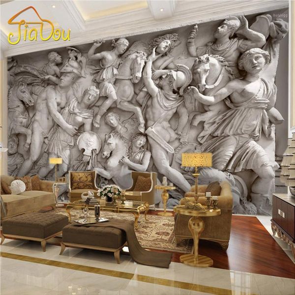 

wholesale- custom 3d p wallpaper european retro roman statues art wall mural restaurant living room sofa backdrops wall paper mural 3d1