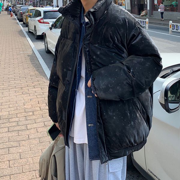 

winter thickened bright color jacket men's parka warm fashion casual leather coat men korean short leather coat mens clothes, Black