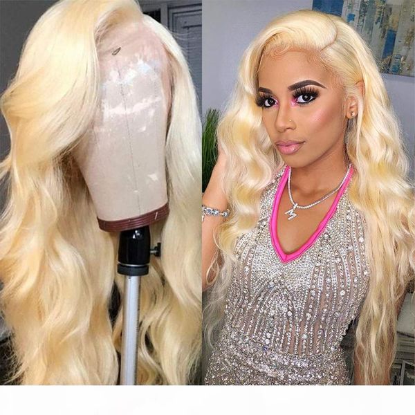 

body wave lace front wigs 613 blonde long full lace human hair wig 130%~150%density pre plucked hairline with baby hairs can be dyed, Black;brown