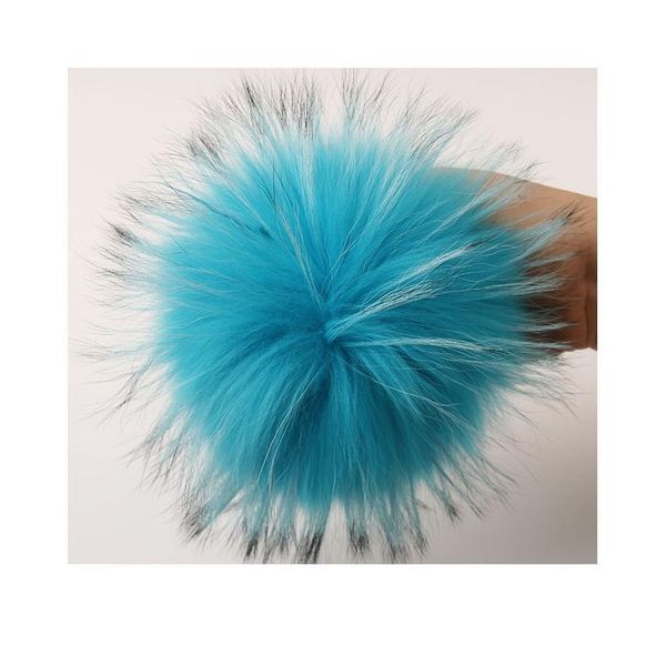 

wholesale 5pcs/lot raccoon fur pompom with buckle fox fur ball real fur pom pom diy pompons ball for hats jllfbb