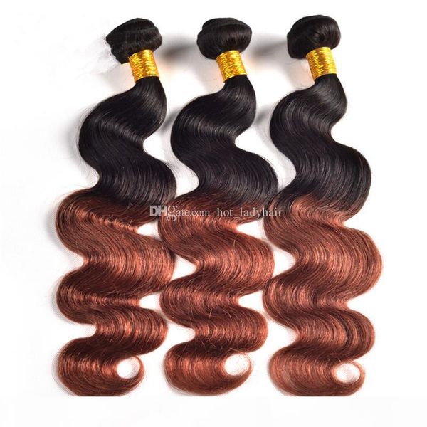 

brazilian ombre body wave hair bundles 10"-30" 3pcs lot colored two tone 1b 30 hair weaves brazilian human hair extensions, Black
