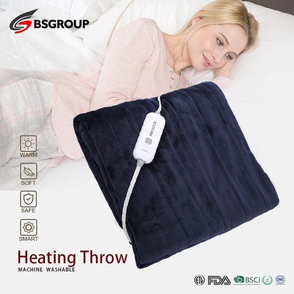 

smart electric heaters 100-120v 50x60'' king size flannel&sherpa thermal heating throw blanket 110v winter warmer double bed us pl
