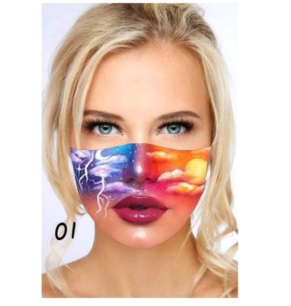 

быстрая доставка в течение 24 часов mscara 1шт маска способ печати дышащих защиты лицо крышка повторное использование маской оголовье sqcubi, Black