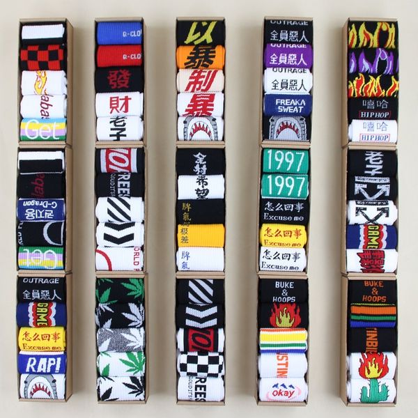 

nvke8 new fashion children's skateboard long socks men's stockings stockings hip hop sports socks korean street lovers popular per, White;pink