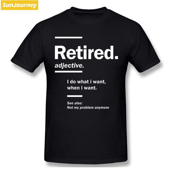 

смешное определение отставного пенсионного men t shirt большого размер o-образный вырез хлопок с коротким рукавом футболка спорт с капюшоном