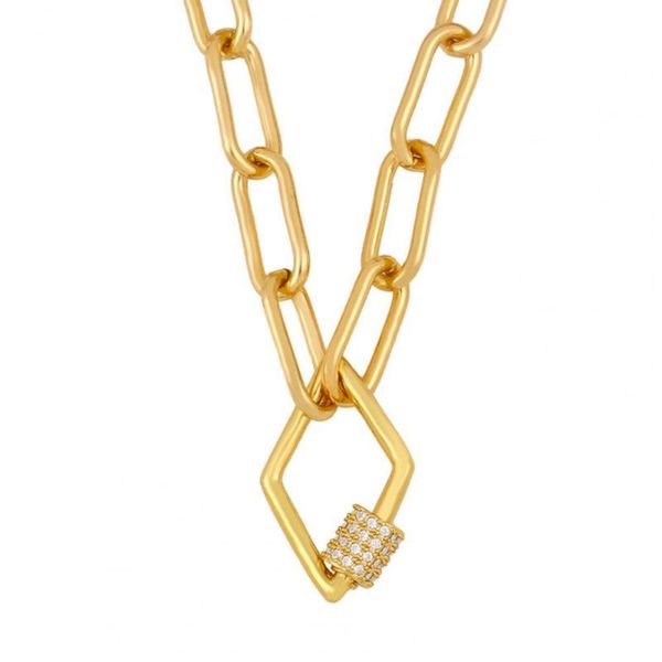 

women exaggerated geometric pendant rhinestone chain necklace jewelry accessory, Silver