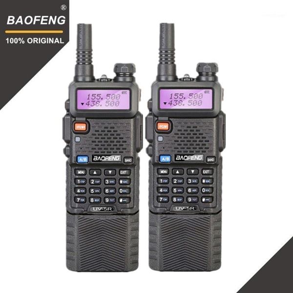 

walkie talkie 2pcs baofeng uv-5r 3800mah long range 10km dual band uhf&vhf ham transceiver portable uv 5r two way radio station1
