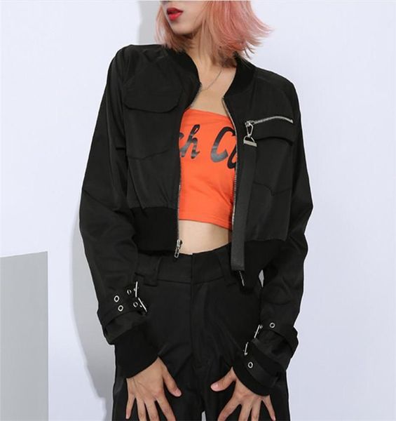 

european and american women's new fashionable short-sleeved jacket coats leisure personality street pat fashion jackets coats1, Black;brown