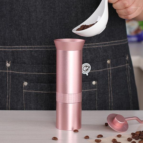 

manual coffee grinder whole bean burr grinder with adjustable setting grinding machine conical burr mill brushed1