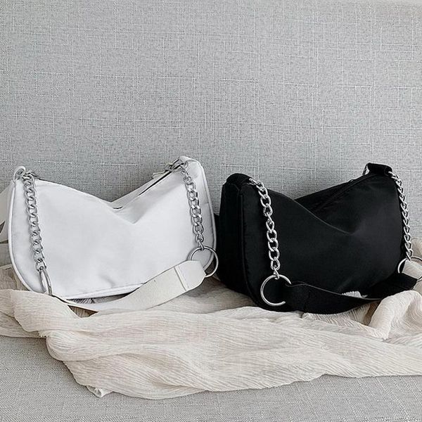 

fashion nylon women shoulder totes handbags solid color messenger ladies travel zipper crossbody handle bag