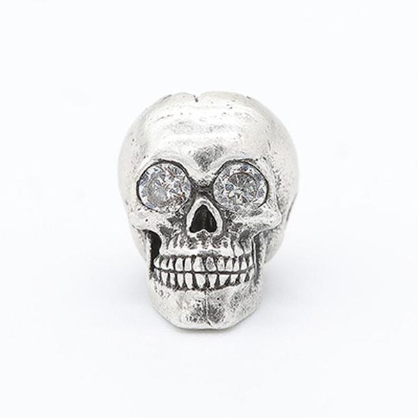 

12 мм 1 шт. медные бусины панк-стиль череп форма циркон большой отверстие интервал свободные бусины для diy ожерелье ювелирные изделия аксес, Black