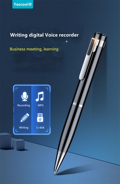 FreeShipping Dittafono da 8 GB Registratore vocale digitale professionale penna per scrivere tascam Denoise Registrar per riunioni nascoste a lunga distanza