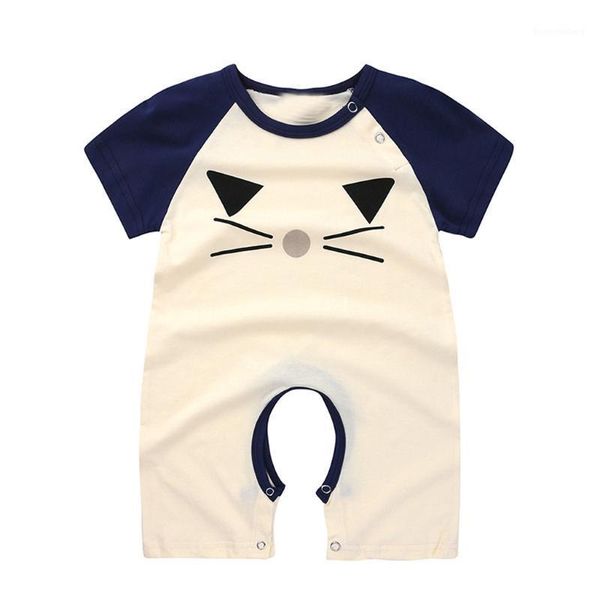 

sagace romper jumpsuit toddler baby boy girl cute cartoon striped outfits for infant summer short sleeve playsuit1, White