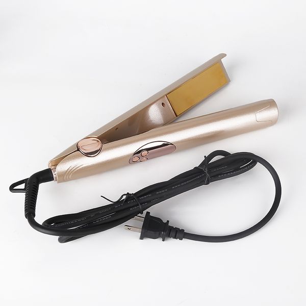

2 in 1 hair curler hair straightener titanium gold plate ty-me 2-in-1 hair straightener and curler with led display in stock, Black