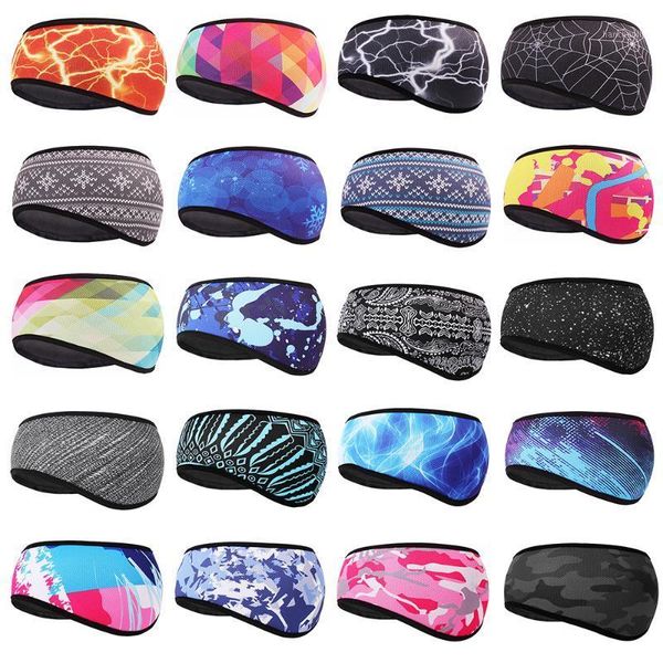 

cycling caps & masks polar fleece earmuff cover headband sports ski winter warm thermal hair band sweatband outdoor running ear head, Black