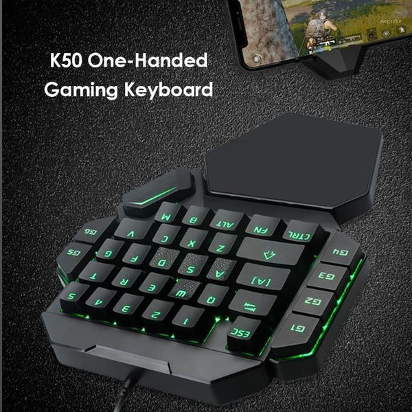 

keyboards one-handed gaming keyboard left hand blue switch dustproof mechanical wired rgb backlight portable carrying decor1