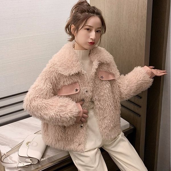 

autumn 2021 and winter new lapel woolen jacket loose tide fine short coat chic fan lady ladies'1 0jlx, Black;brown