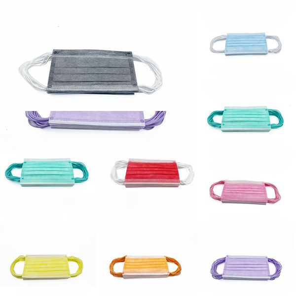 

face colorful 3 layer balck disposable gray pink mouth masks cover party mask 7gpm