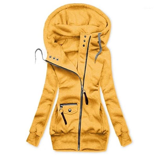 

women's jackets women long sleeve hoodie jacket solid turtleneck drawstring zip sweatshirt coat bx0b1, Black;brown