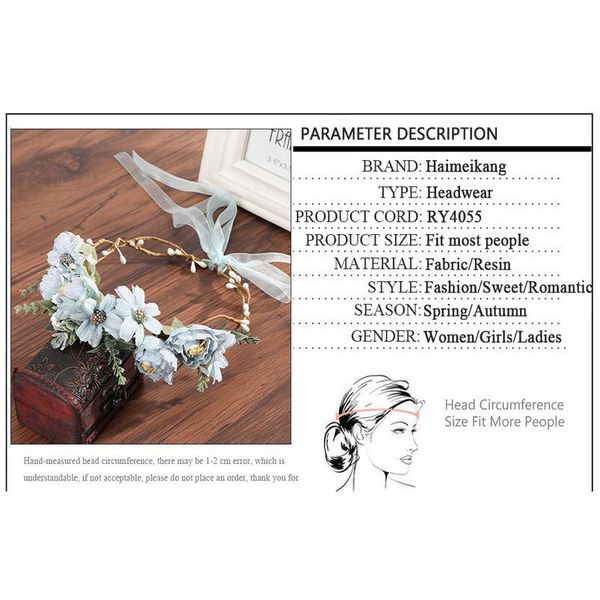 

haimeikang flower crown wedding bohemian wreath hairband party floral girl hair accessories flower headband garland h qylsru