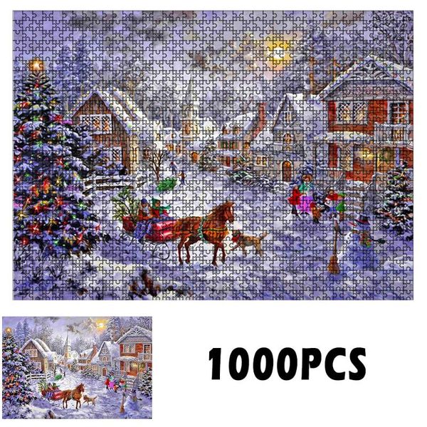 

1000pcs christmas santa jigsaw puzzle kids children toy xmas gift beautiful panoramic puzzle of 1000 pieces featuring a view