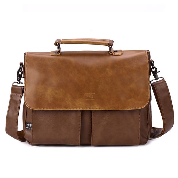 

new brand men business bags teenager crossbody vintage layer leather shoulder bag men's messenger bag/ handbag