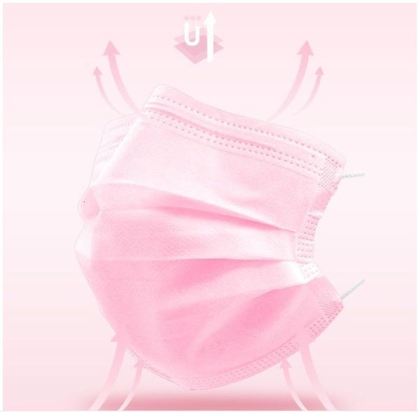 

colors disposable face masks black pink 8 white with elastic ear loop 3 ply breathable dust air anti-pollution fac