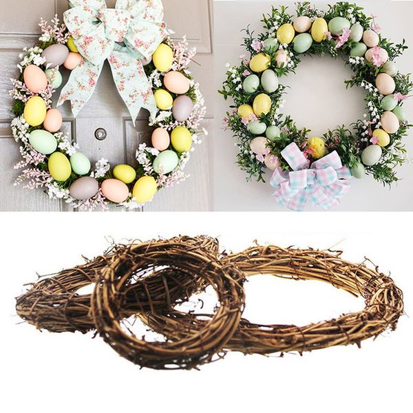 

ome & Garden 10-30cm Easter Decoration For Home Natural Wreath Rattan Easter Door Hanging Artificial Flower Garland Spring Wedding Decora