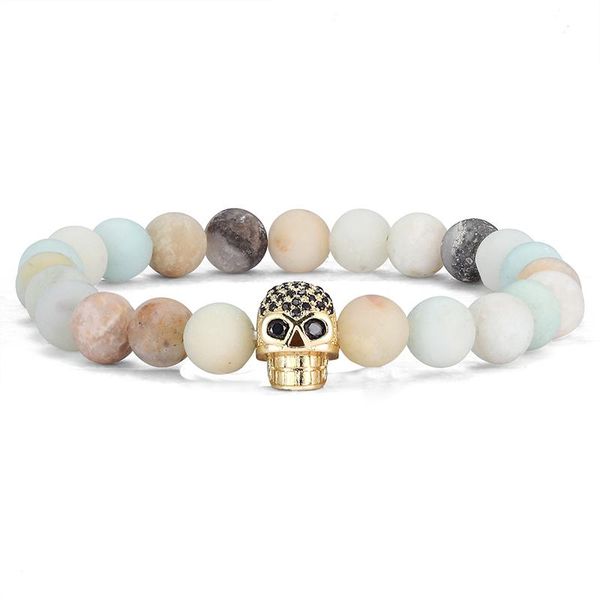 

europe and the united states simple bracelet natural stone beaded bracelet skull devil bracelet men's jewelry gift bbysxi alice_bag
