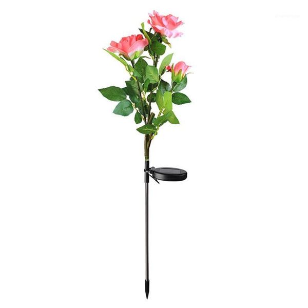 

outdoor solar power led light waterproof rose flower stake lamp easy to install for home garden yard lawn path decoration1