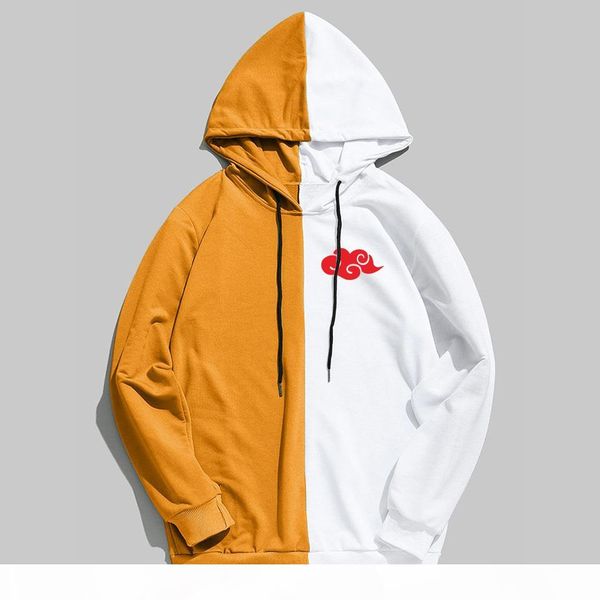 

new arrivals anime clothes akatsuki badge double color printing hoodies hip hop pullover sweatshirt, Black