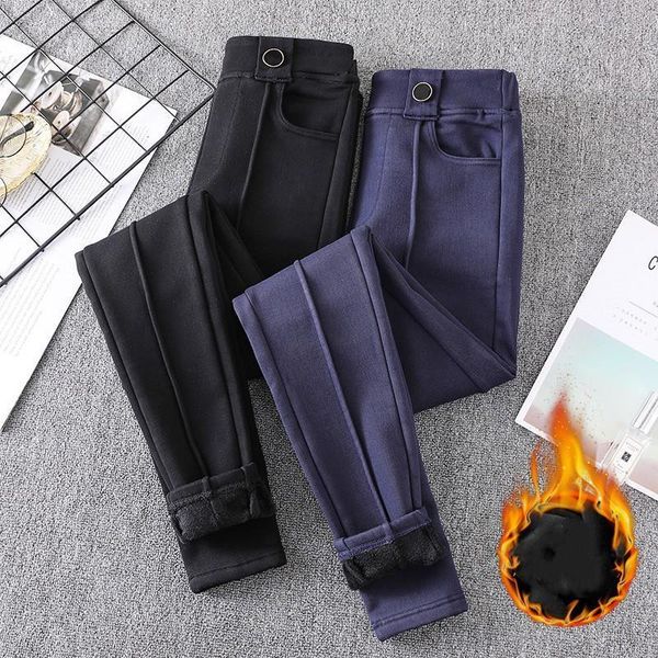 

winter jeans women velvet thicken plus size high waist elasticity full length female zipper skinny denim pencil pants 6xl, Black;white