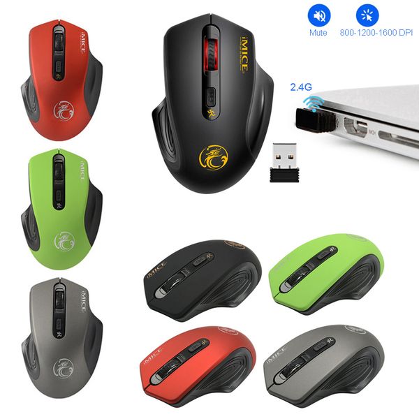 

2.4g wireless mouse 4 buttons 1600 dpi optical mice usb mute office mouse for lappc computer accessories silent mice